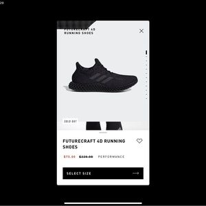 Adidas Mens Futurecraft 4D Running Shoes Size 10